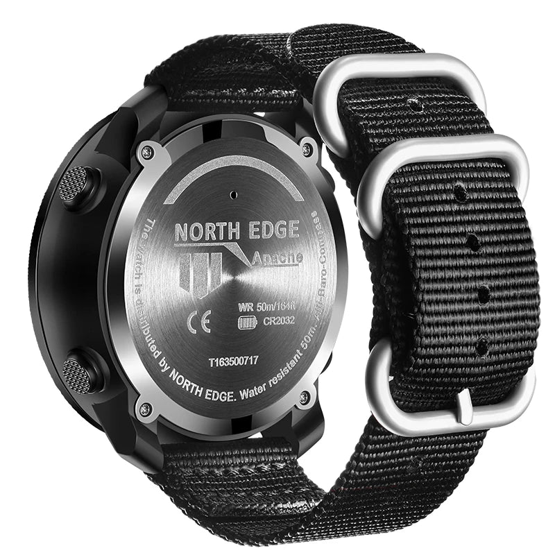 Montre Digitale Sport Homme NORTH EDGE – Étanche 50M, Altimètre, Boussole, Baromètre & Multifonctions