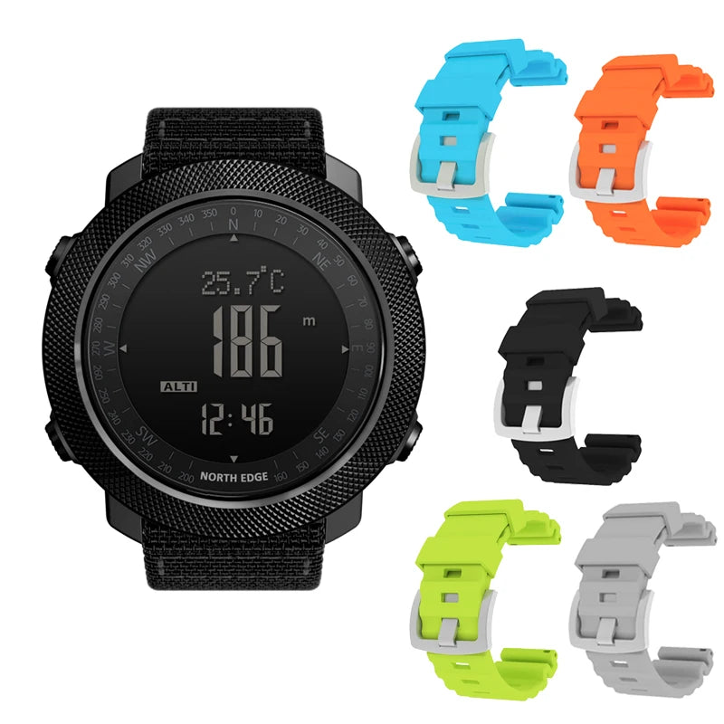 Montre Digitale Sport Homme NORTH EDGE – Étanche 50M, Altimètre, Boussole, Baromètre & Multifonctions