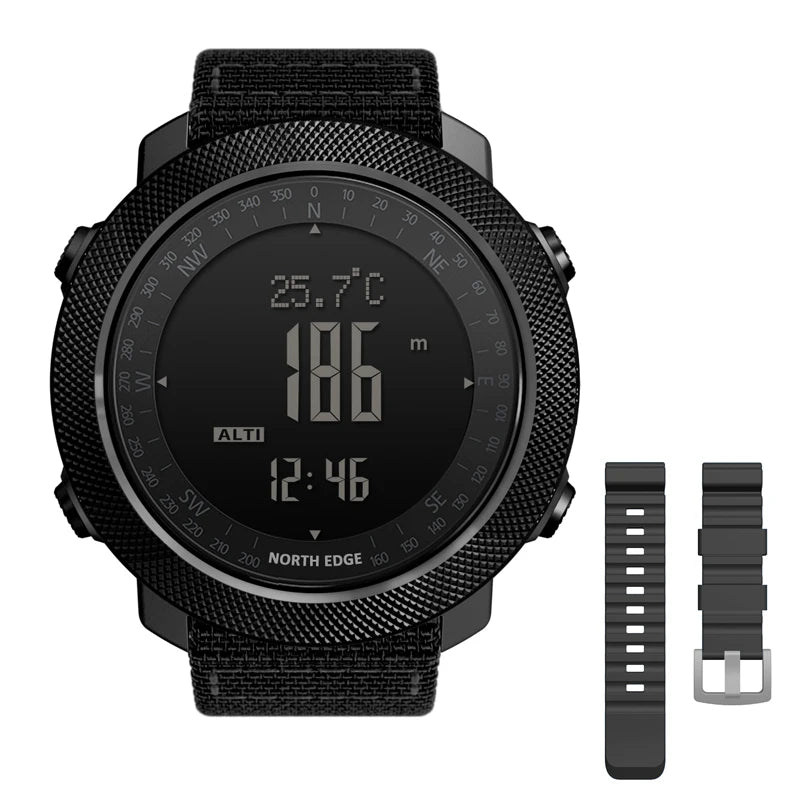 Montre Digitale Sport Homme NORTH EDGE – Étanche 50M, Altimètre, Boussole, Baromètre & Multifonctions