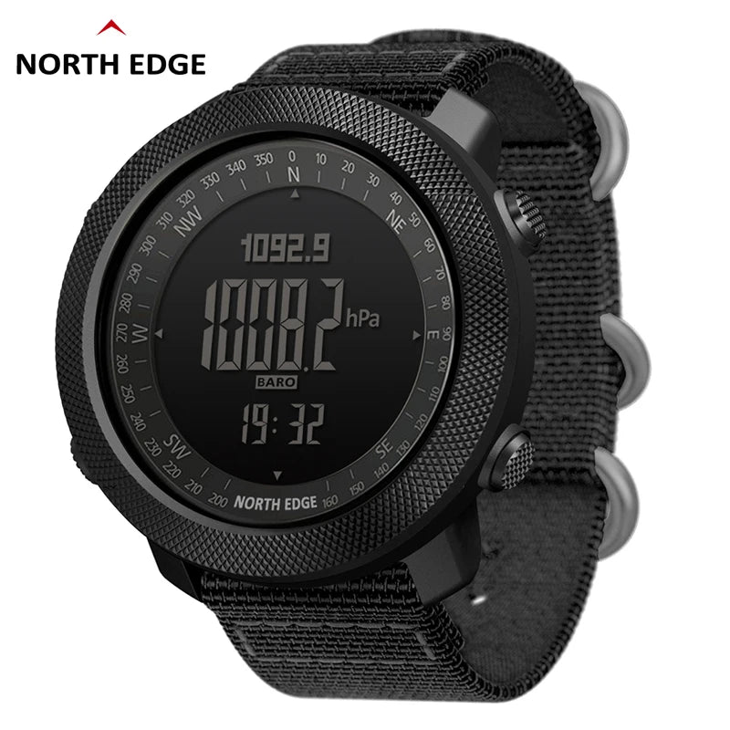Montre Digitale Sport Homme NORTH EDGE – Étanche 50M, Altimètre, Boussole, Baromètre & Multifonctions