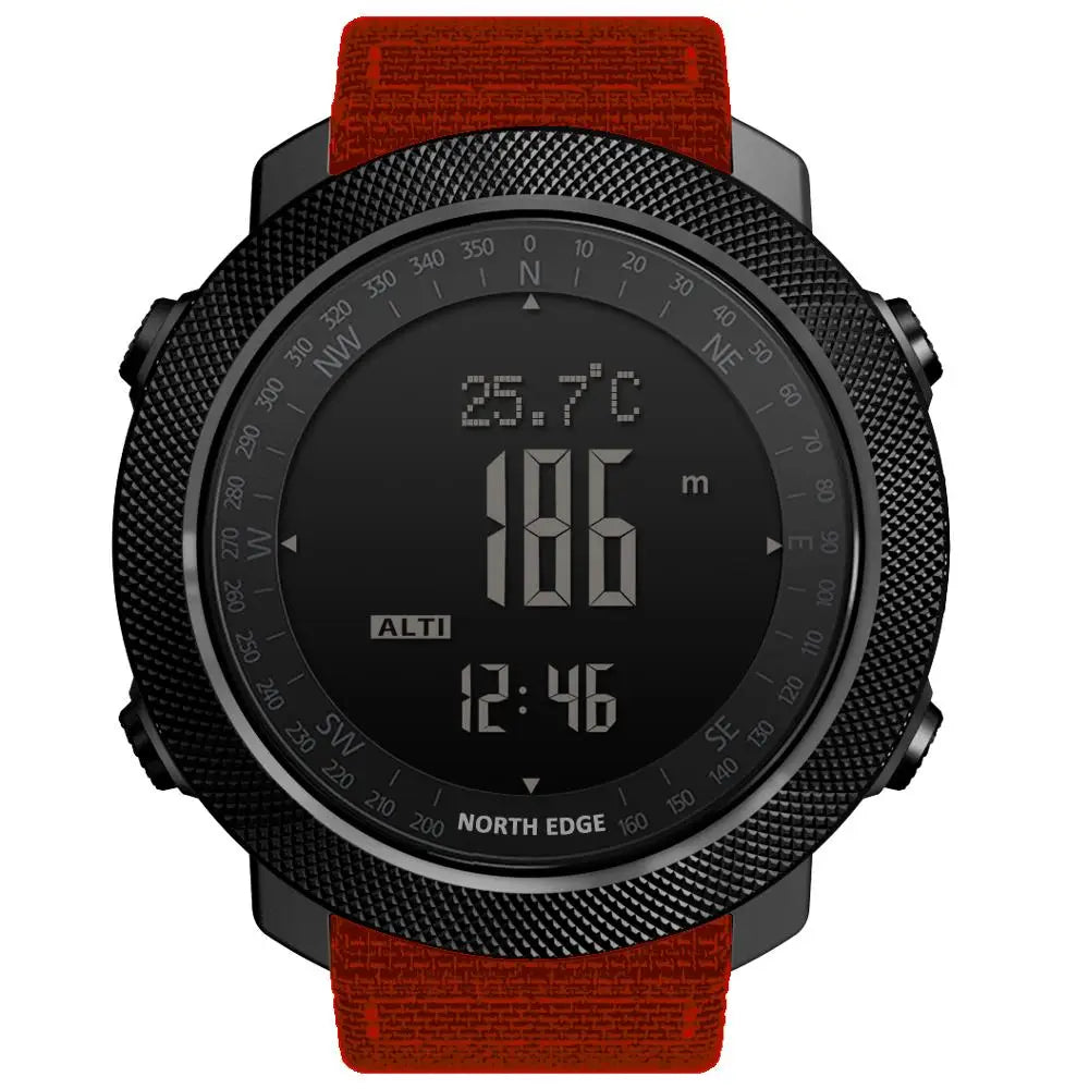 Montre Digitale Sport Homme NORTH EDGE – Étanche 50M, Altimètre, Boussole, Baromètre & Multifonctions
