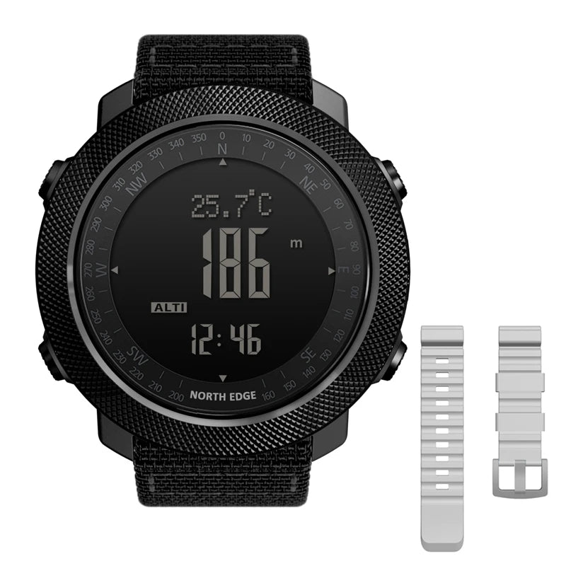 Montre Digitale Sport Homme NORTH EDGE – Étanche 50M, Altimètre, Boussole, Baromètre & Multifonctions