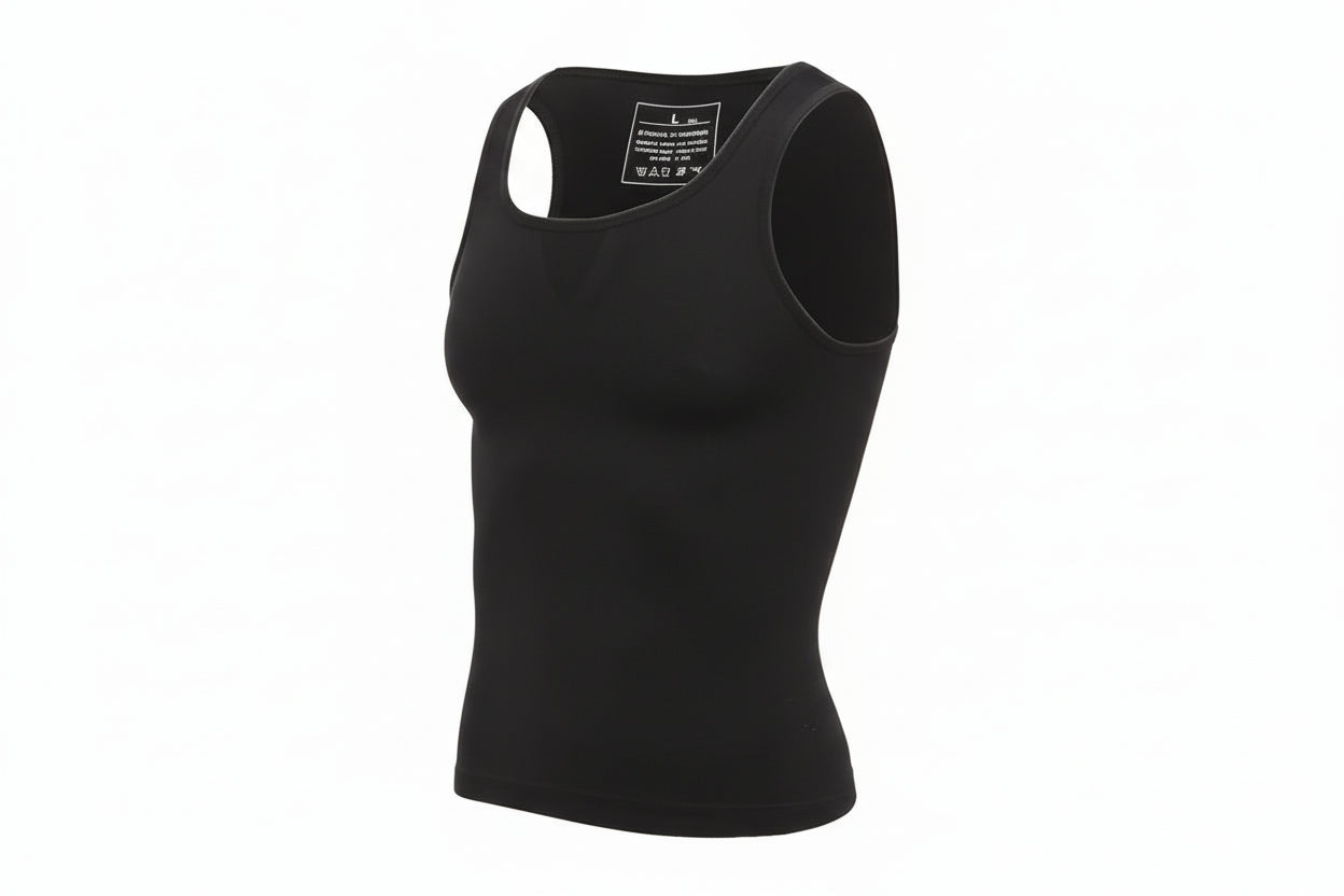 T-Shirt Gainant Homme Invisible – Silhouette Affinée & Maintien du Dos