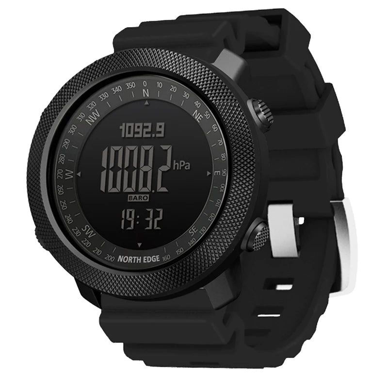 Montre Digitale Sport Homme NORTH EDGE – Étanche 50M, Altimètre, Boussole, Baromètre & Multifonctions