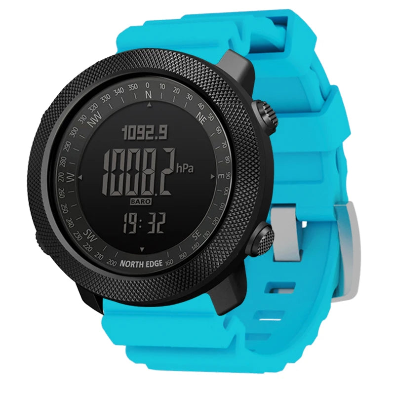 Montre Digitale Sport Homme NORTH EDGE – Étanche 50M, Altimètre, Boussole, Baromètre & Multifonctions