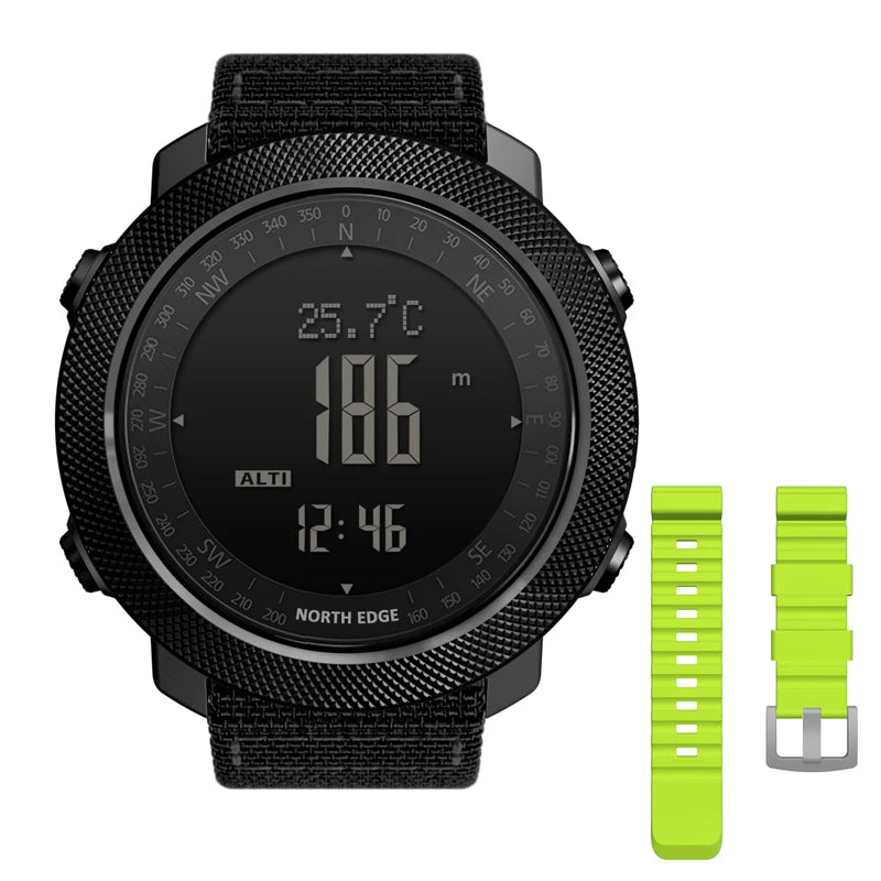 Montre Digitale Sport Homme NORTH EDGE – Étanche 50M, Altimètre, Boussole, Baromètre & Multifonctions
