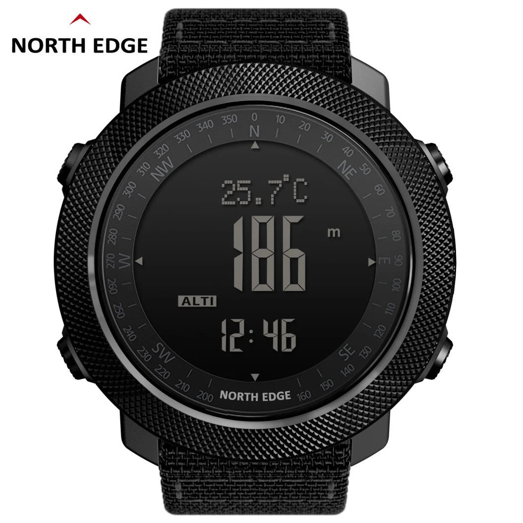 Montre Digitale Sport Homme NORTH EDGE – Étanche 50M, Altimètre, Boussole, Baromètre & Multifonctions